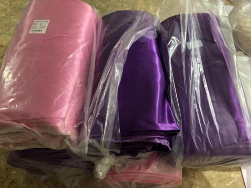 PARLAK PAMUK SATEN MOR VE PEMBE